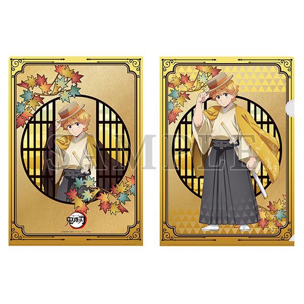 我妻善逸 アニメ 鬼滅の刃 金屏風風クリアファイル鬼滅 グッズ 京まふ