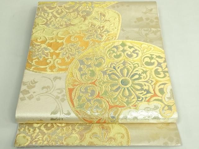 平和屋着物○極上 西陣 川島織物 六通柄 本袋帯 正倉院花文 金銀糸