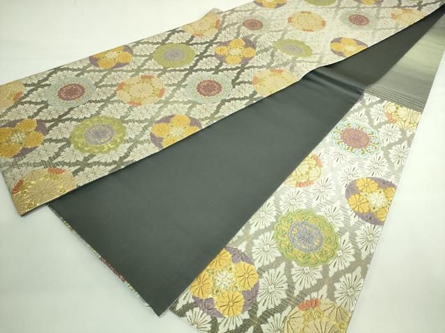 平和屋着物○極上 六通柄袋帯 唐織 花丸文 金糸 逸品 DZAB3674kh6