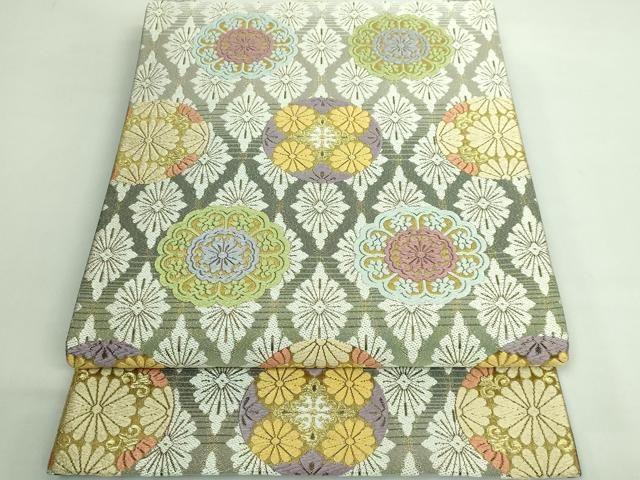 平和屋着物○極上 六通柄袋帯 唐織 花丸文 金糸 逸品 DZAB3674kh6