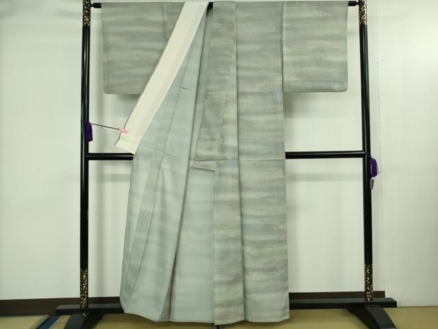 平和屋着物●石川県指定無形文化財　牛首紬　白山工房　手織り　大小あられ　やまと誂製　正絹　逸品　CABD0225ut 平和屋着物○：石川県指定無形文化財 牛首紬 白山工房 手織り 色無地