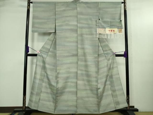 平和屋着物▽極上 石川県指定無形文化財 牛首紬 白山工房 手織り 作家