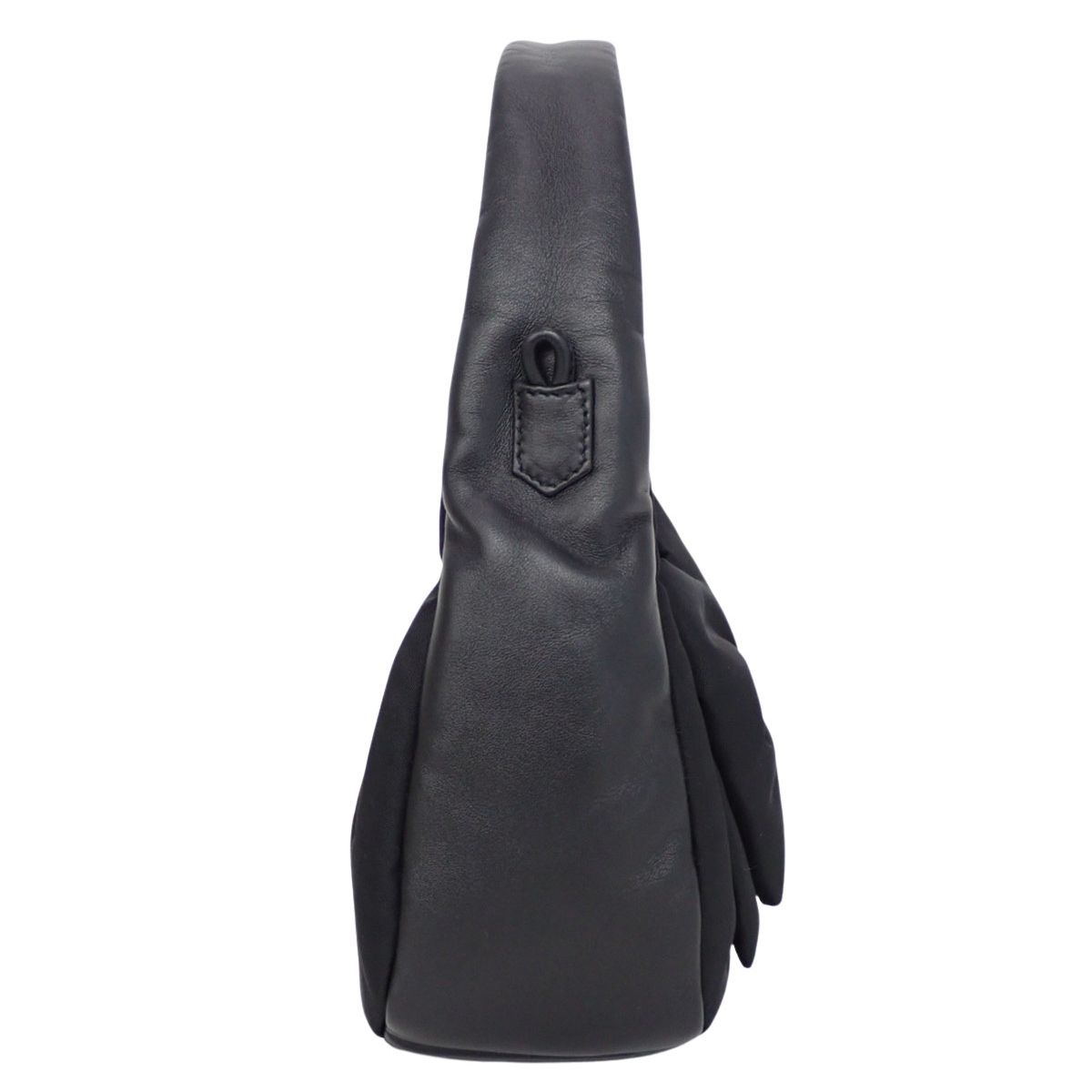 PRADA(プラダ) Re-Nylon × ナッパレザーレザー リボン ミニバッグ