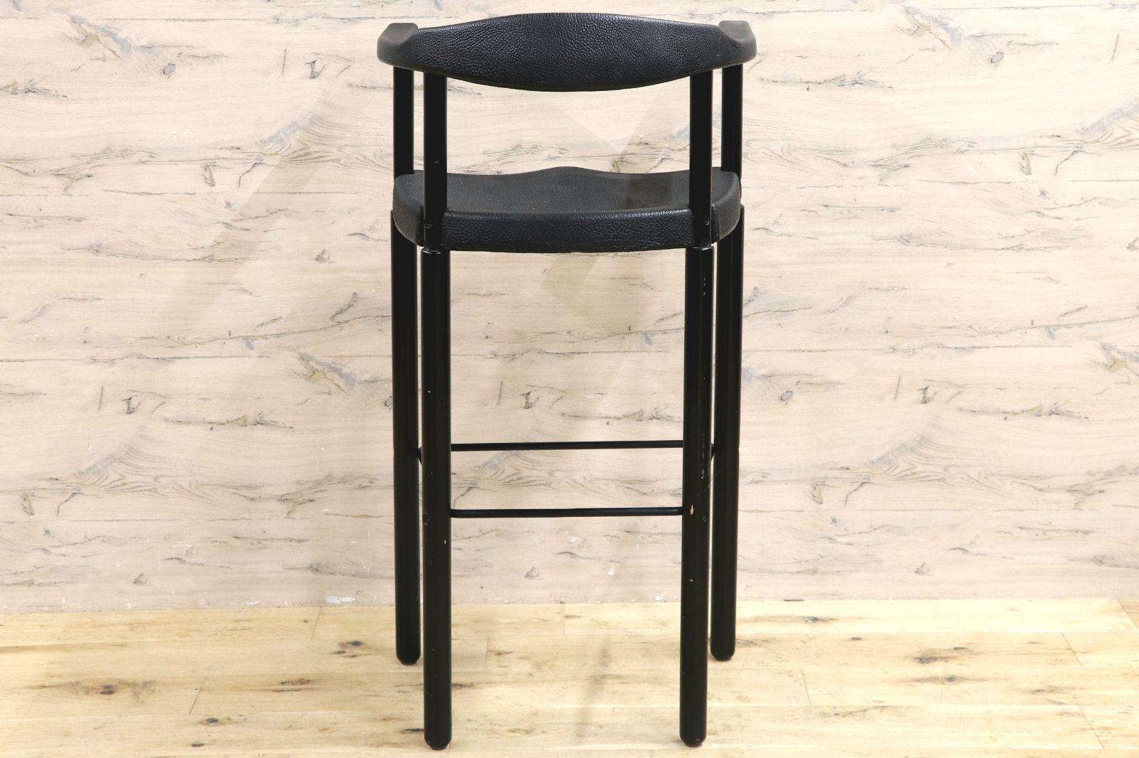 GMIS471I○レオナルド アームチェア カウンター チェアブラック