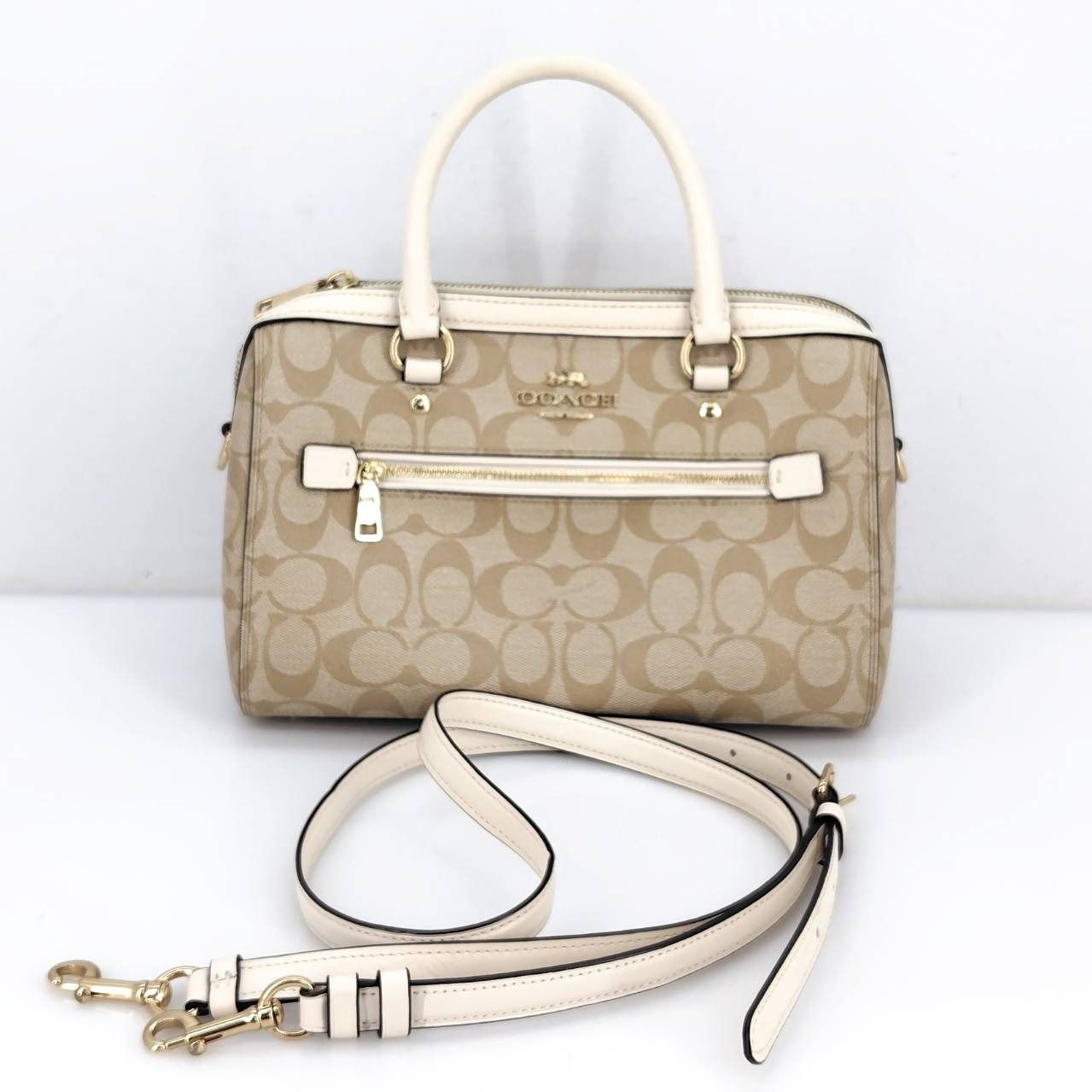 05w18538 コーチ COACH シグネチャー ローアン サッチェル ベージュ 