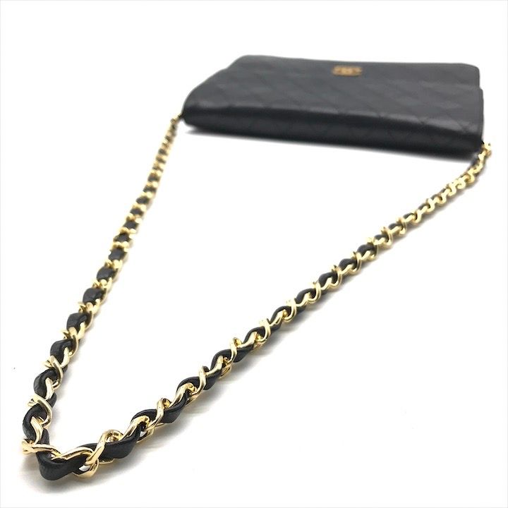 良品 CHANEL シャネル ココマーク マトラッセ レザー プッシュロック