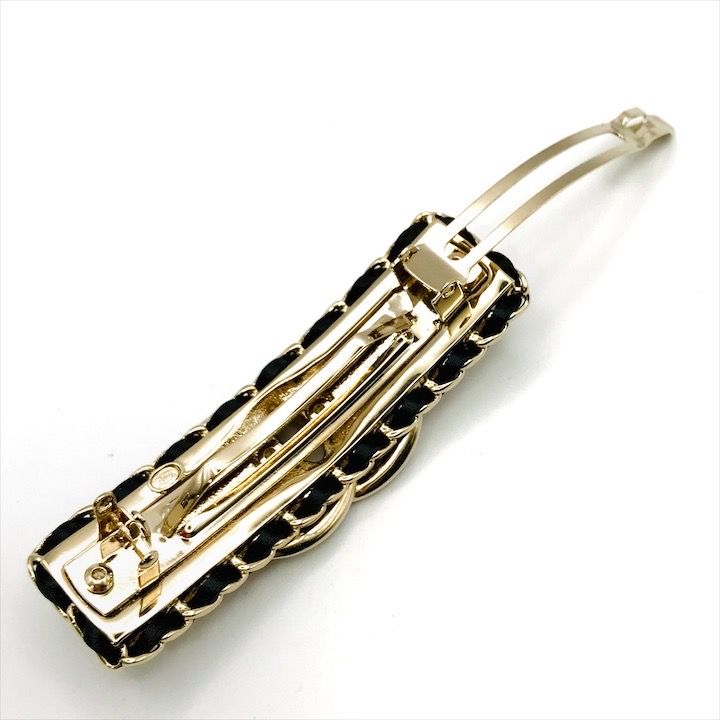 美品 CHANEL シャネル ココマーク ロゴ ラインストーン ラムスキン