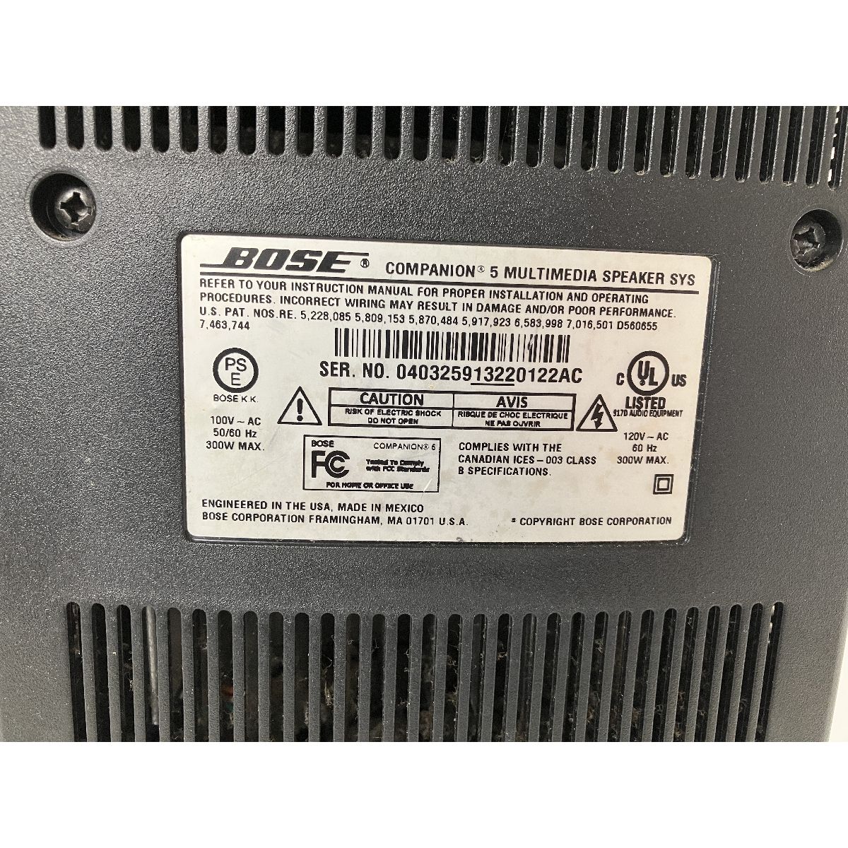 BOSE Companion5 ボーズ スピーカー オーディオ 音響 機器 ジャンク