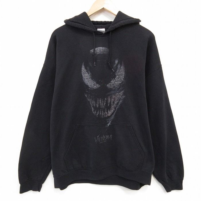 3枚LCWカジュアル バットマン ロゴ スウェットパーカー ブラック黒2XL古着 3枚LCWカジュアル バットマン ロゴ スウェットパーカー ブラック黒2XL