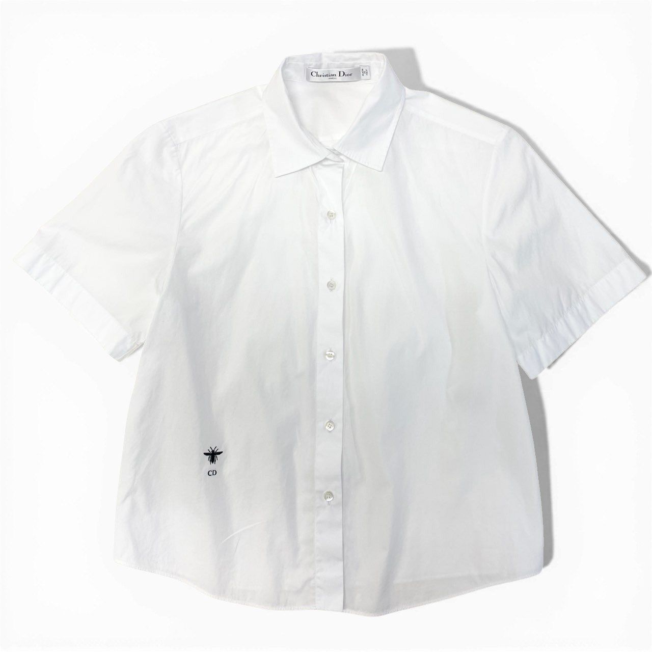 2a29 Christian Dior クリスチャンディオール Beeロゴ刺繍 フレア 半袖