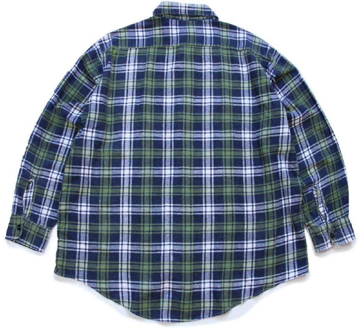 70s JCPenney チェック コットン プリントネルシャツ L☆ビンテージ