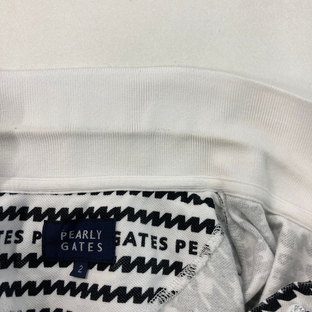 サイズ：2 PEARLY GATES パーリーゲイツ 半袖ポロシャツ 千鳥総柄