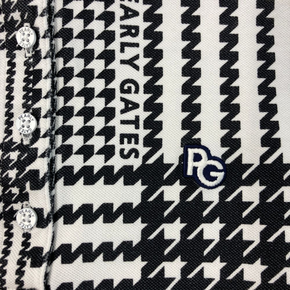 サイズ：2 PEARLY GATES パーリーゲイツ 半袖ポロシャツ 千鳥総柄