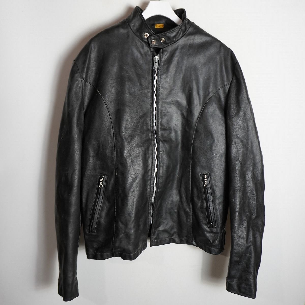 70s 80s Vintage Sears シアーズ USA製 本革 シングル レザー