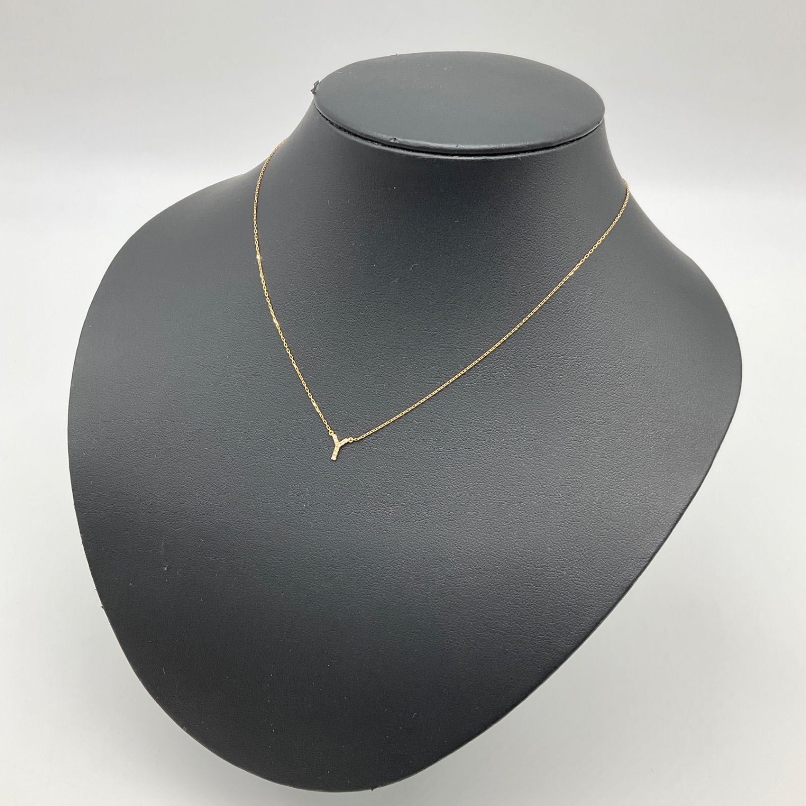 AHKAH アーカー イニシャルY イニシャルネックレス K18YG ダイヤモンド