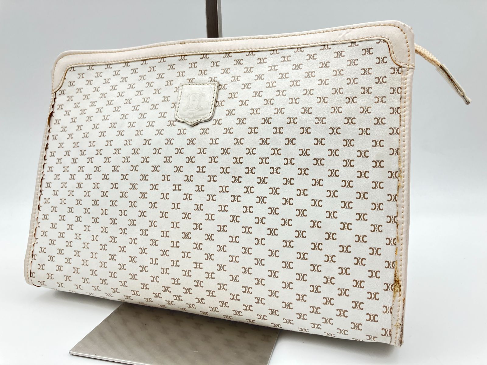 CELINE セリーヌ クラッチバッグ マカダム ホワイト 4837 - メルカリ