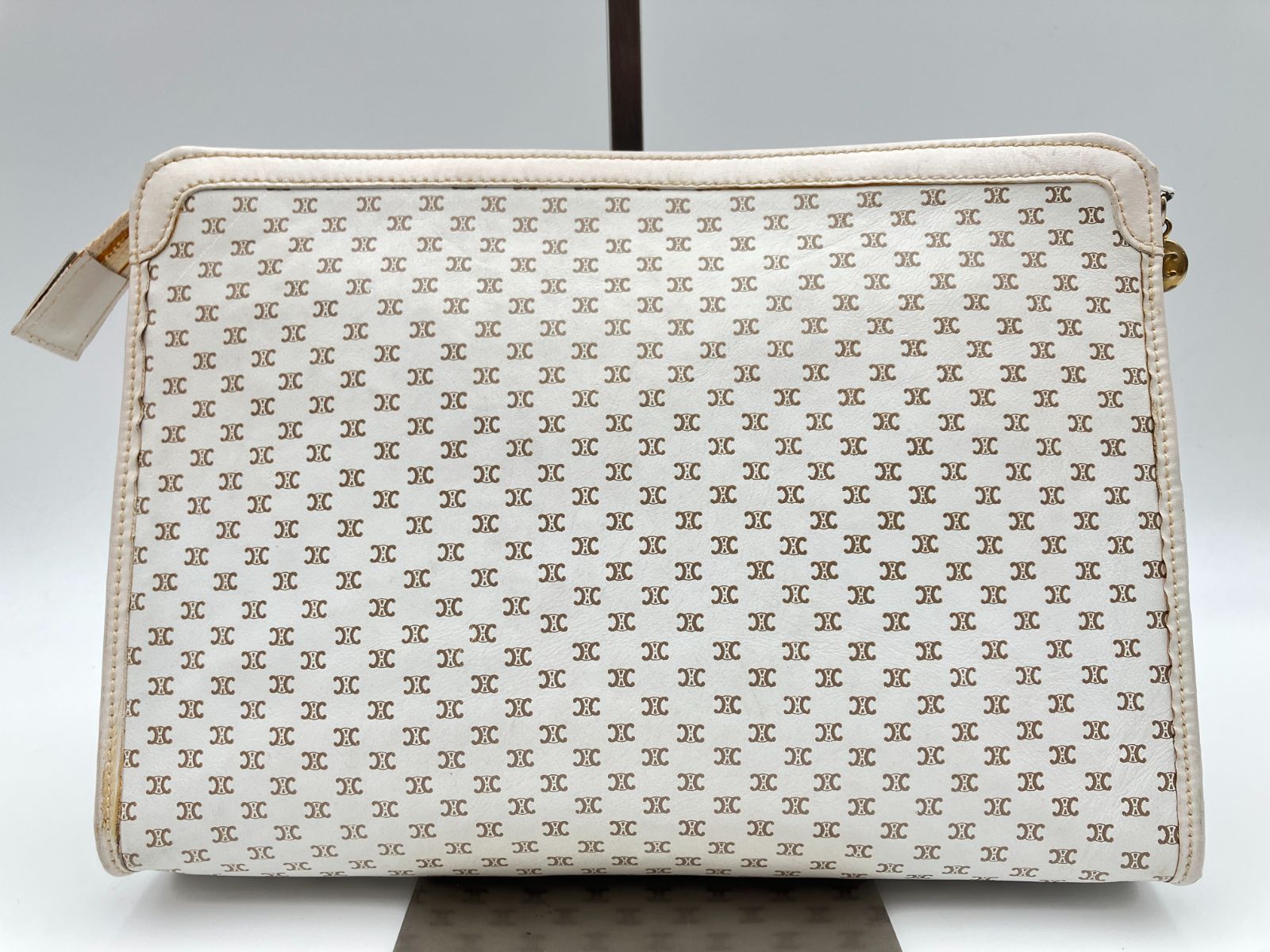 CELINE セリーヌ クラッチバッグ セカンドバッグ マカダム ホワイト 白 希少 CELINE セリーヌ クラッチバッグ マカダム ホワイト系 4837