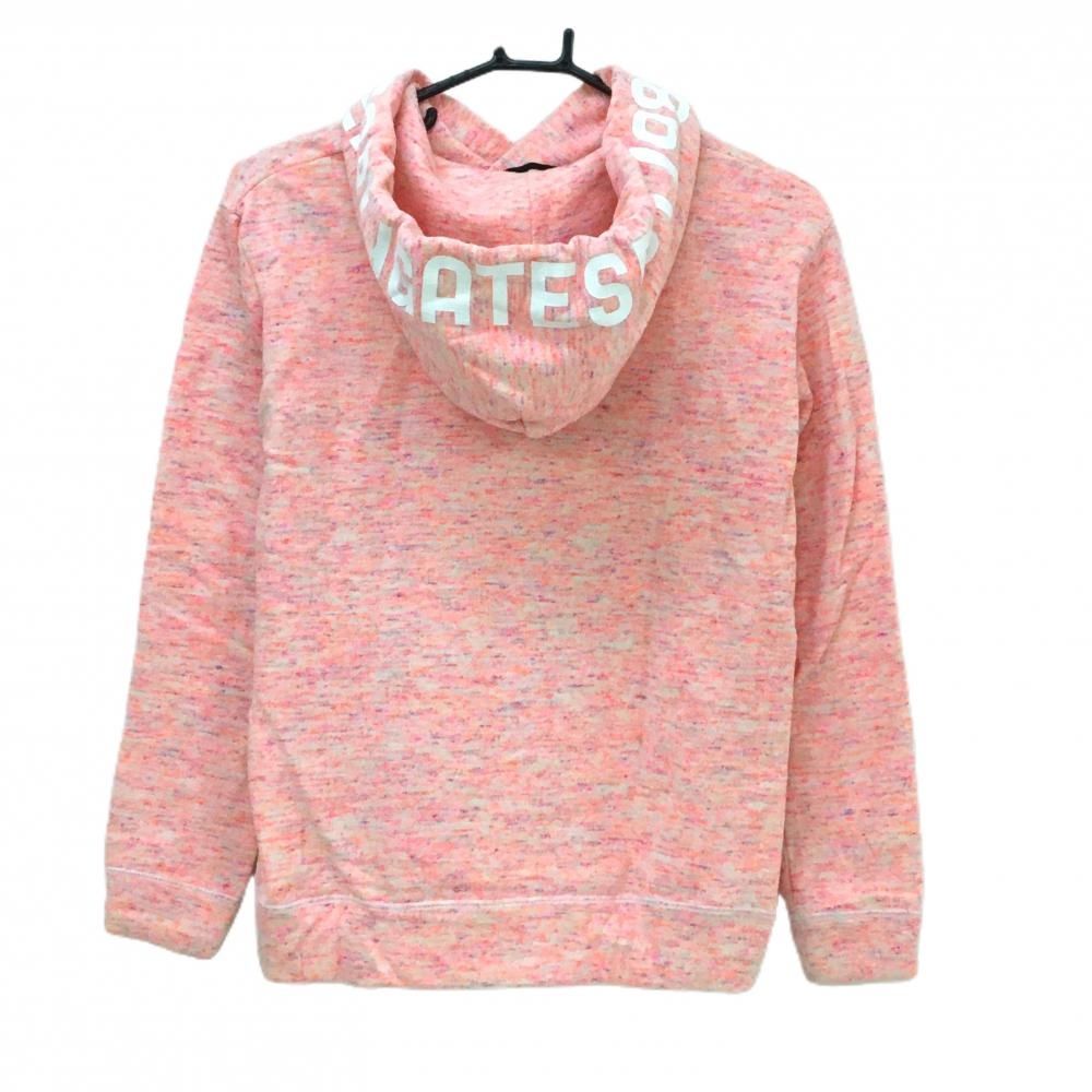 パーリーゲイツ パーカー ライトピンク系×白 ロゴプリント レディース