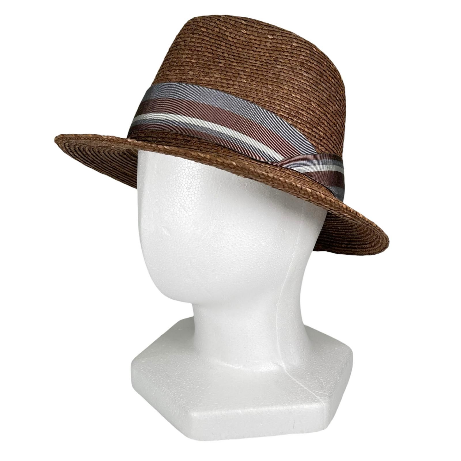 極美品△HELEN KAMINSKI ヘレンカミンスキー ラフィア コットン リボン