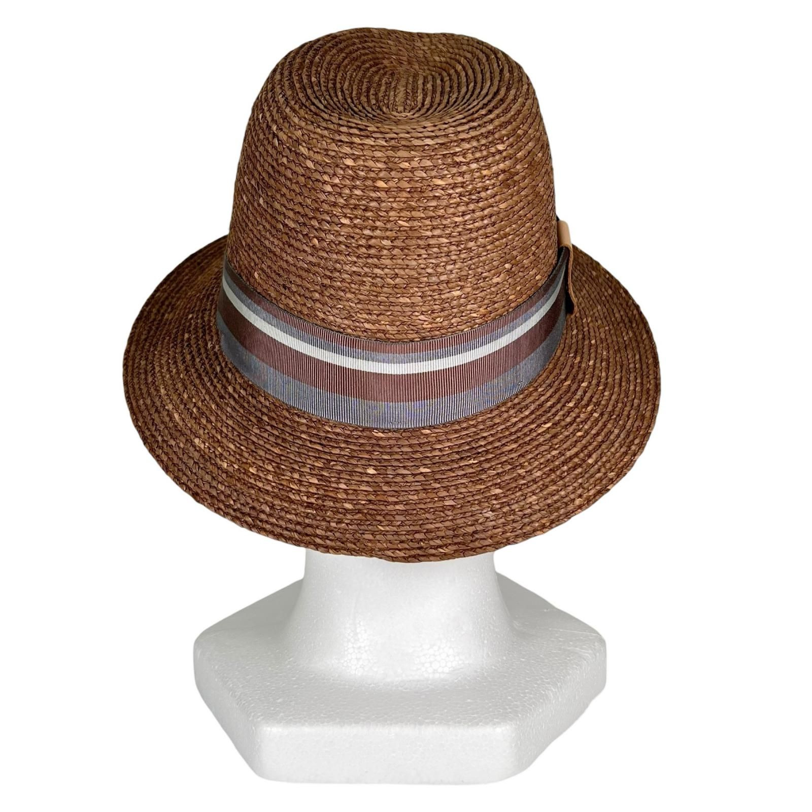 極美品△HELEN KAMINSKI ヘレンカミンスキー ラフィア コットン リボン