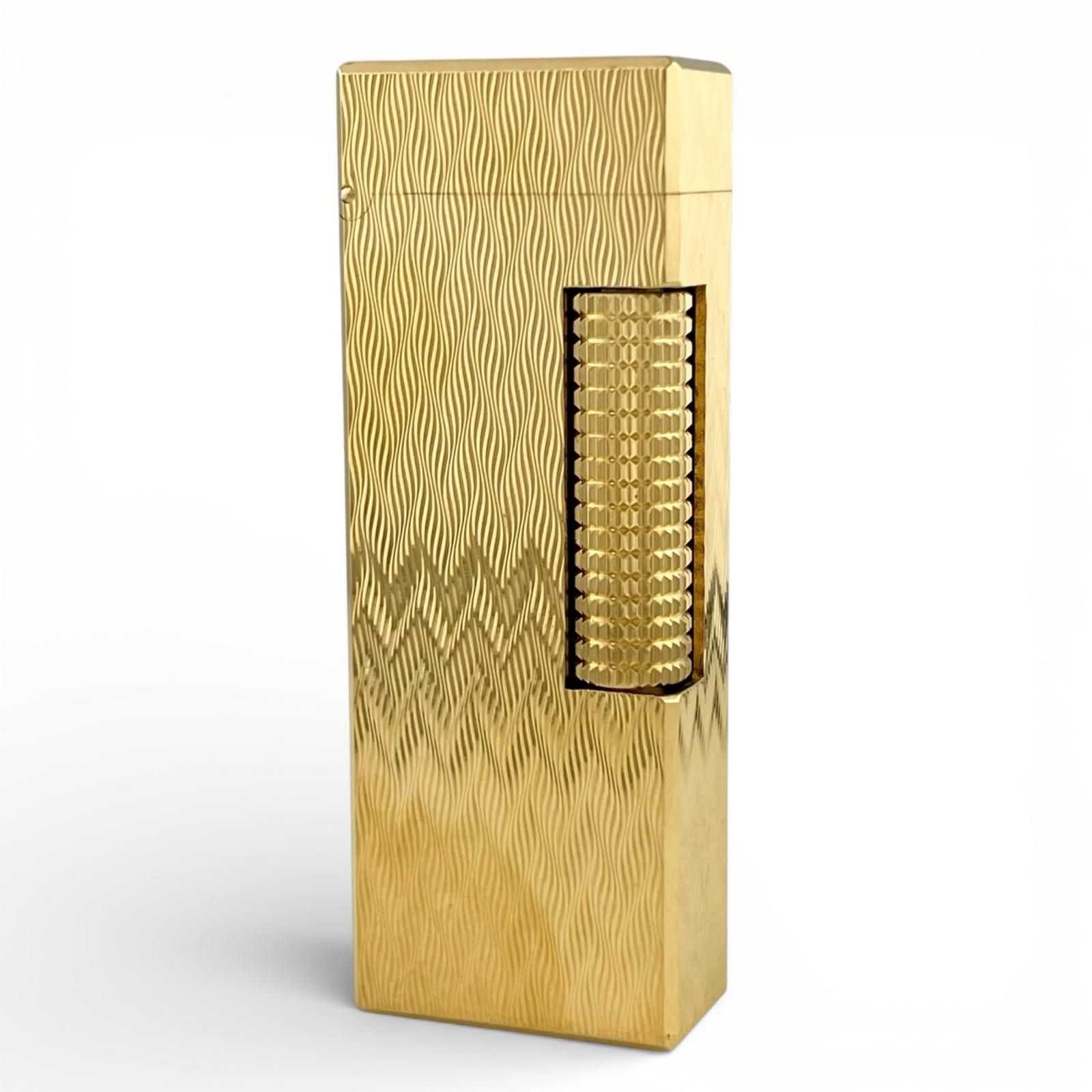 美品△Dunhill ダンヒル スクエア ジグザグ ローラー式 喫煙具 ガス