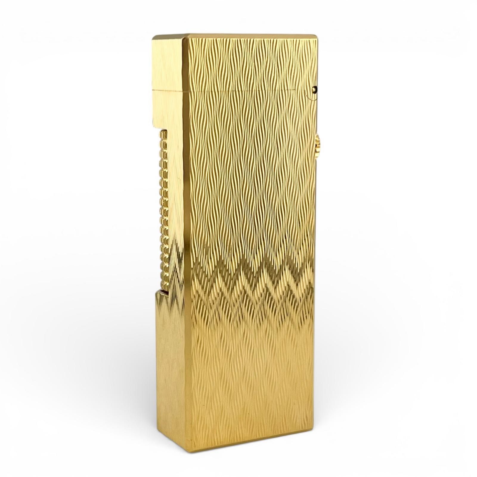 美品△Dunhill ダンヒル スクエア ジグザグ ローラー式 喫煙具 ガス