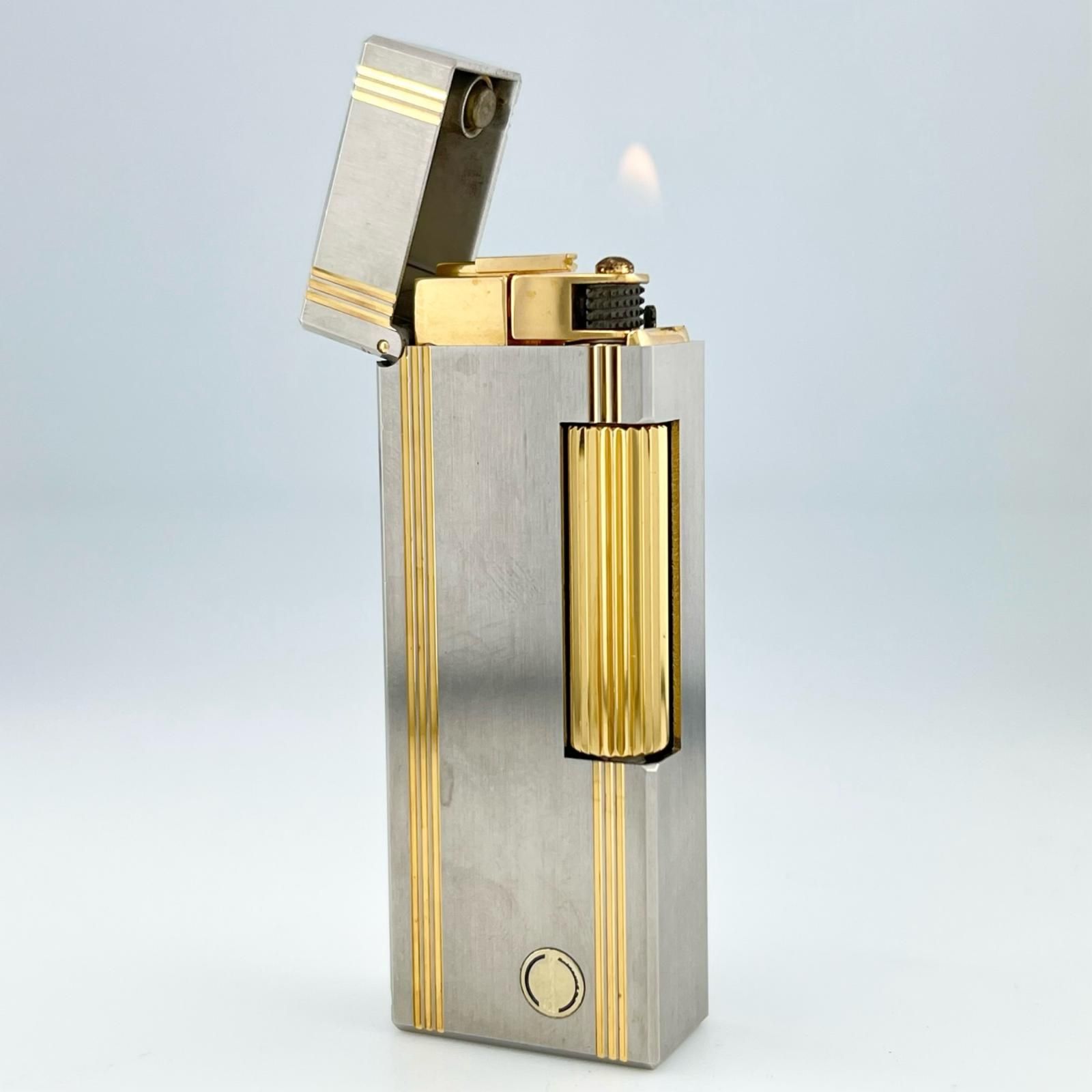 良品△Dunhill ダンヒル スクエア ストライプ柄 ローラー式 喫煙具