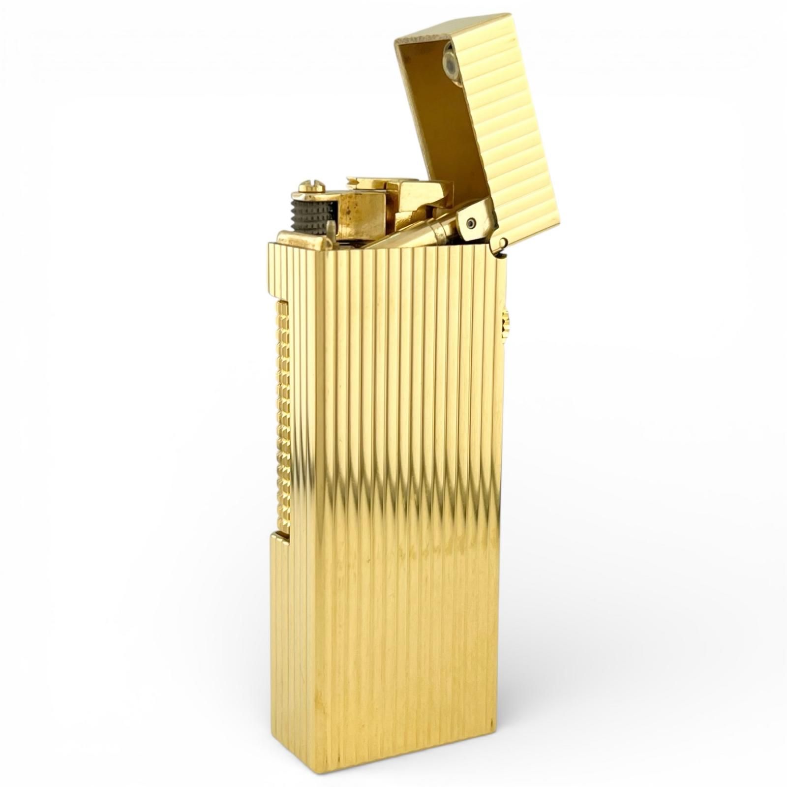 極美品△Dunhill ダンヒル スクエア ストライプ柄 ローラー式 ガス