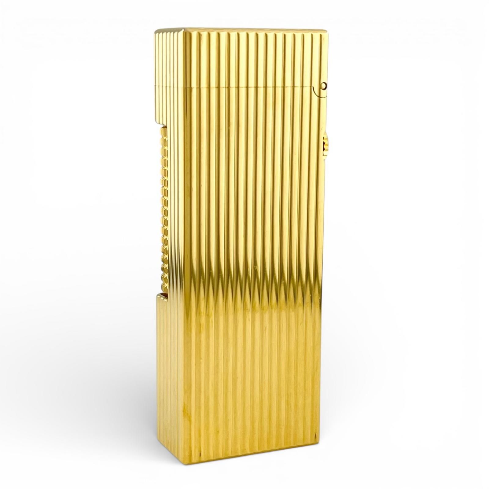 極美品△Dunhill ダンヒル スクエア ストライプ柄 ローラー式 ガス