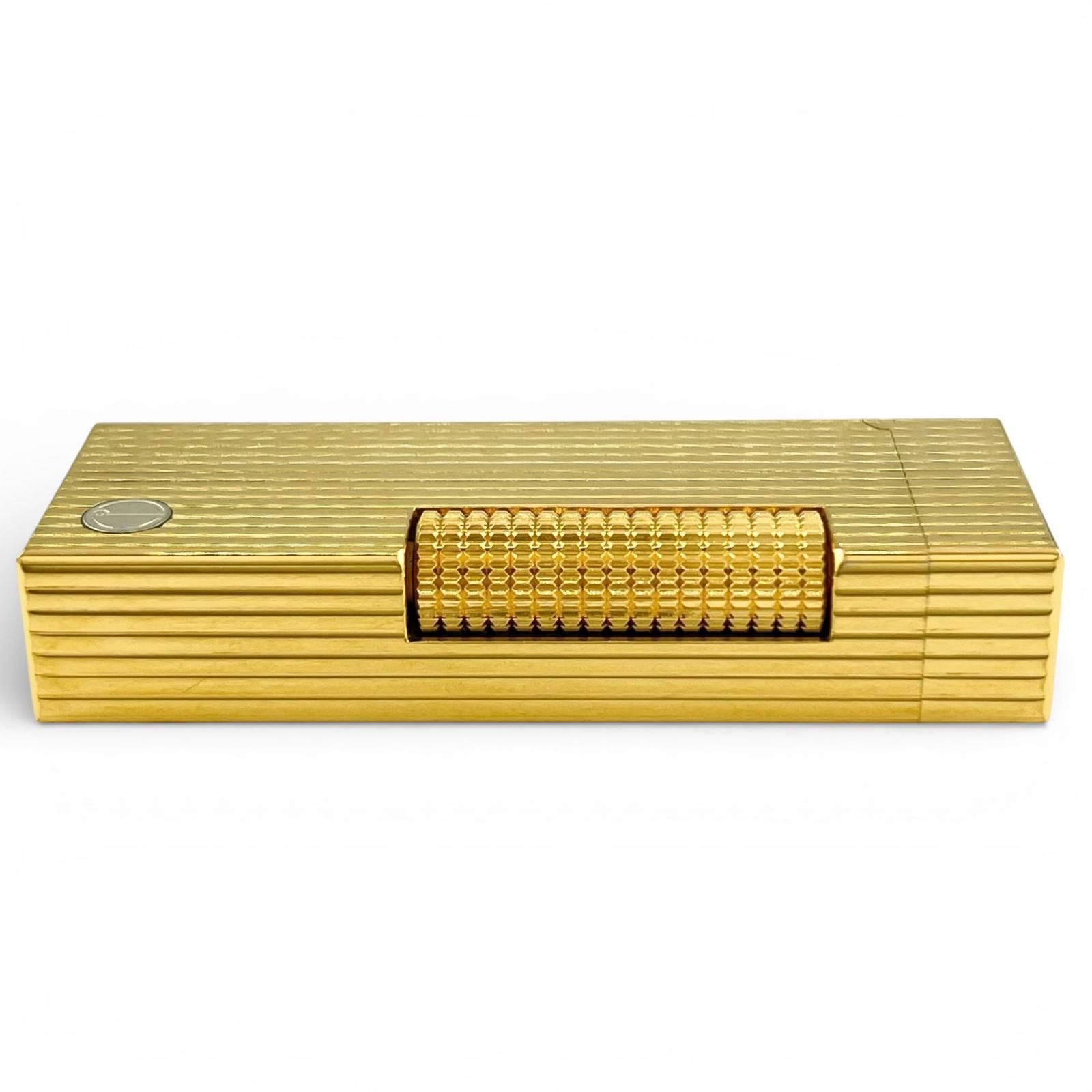 極美品△Dunhill ダンヒル スクエア ストライプ柄 ローラー式 ガス