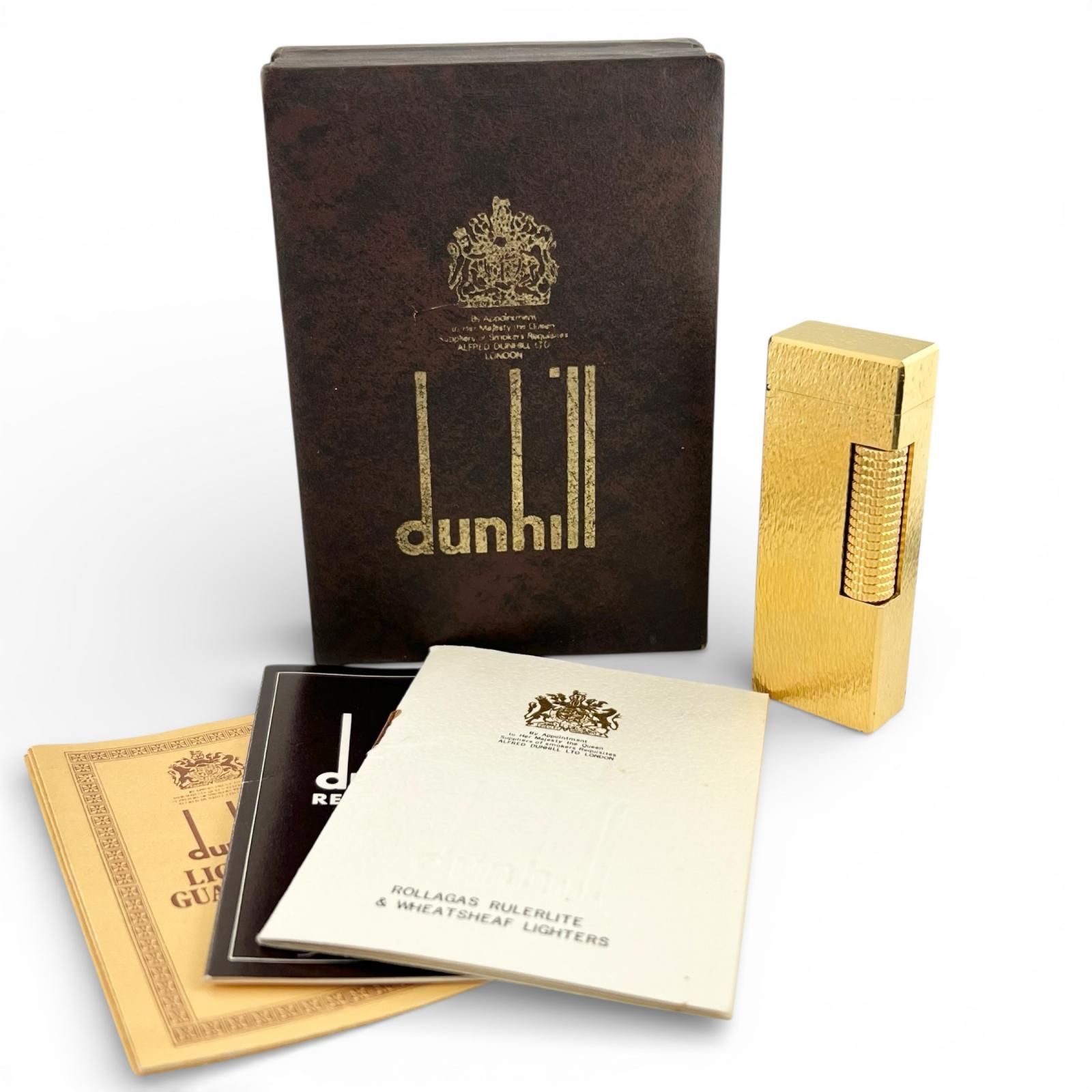 美品△Dunhill ダンヒル スクエア 総柄 ローラー式 喫煙具 ガス