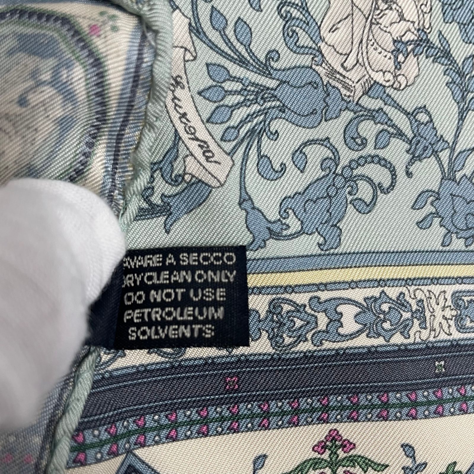 極美品 ETRO エトロ スカーフ シルク ペイズリー柄 プチカレ ブルー 