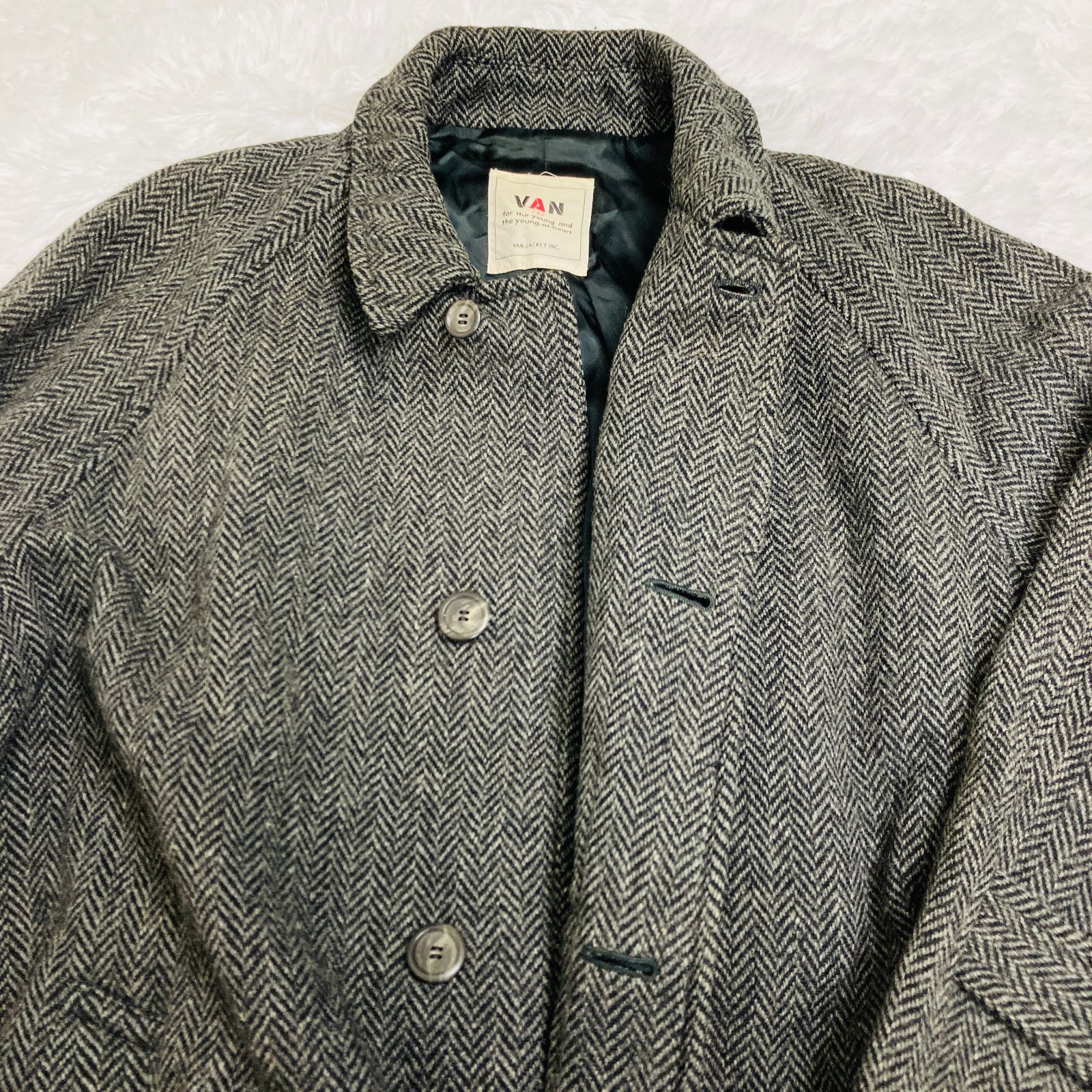 VAN JACKET ヴァンヂャケット グレー ウールコート メンズ 0192K