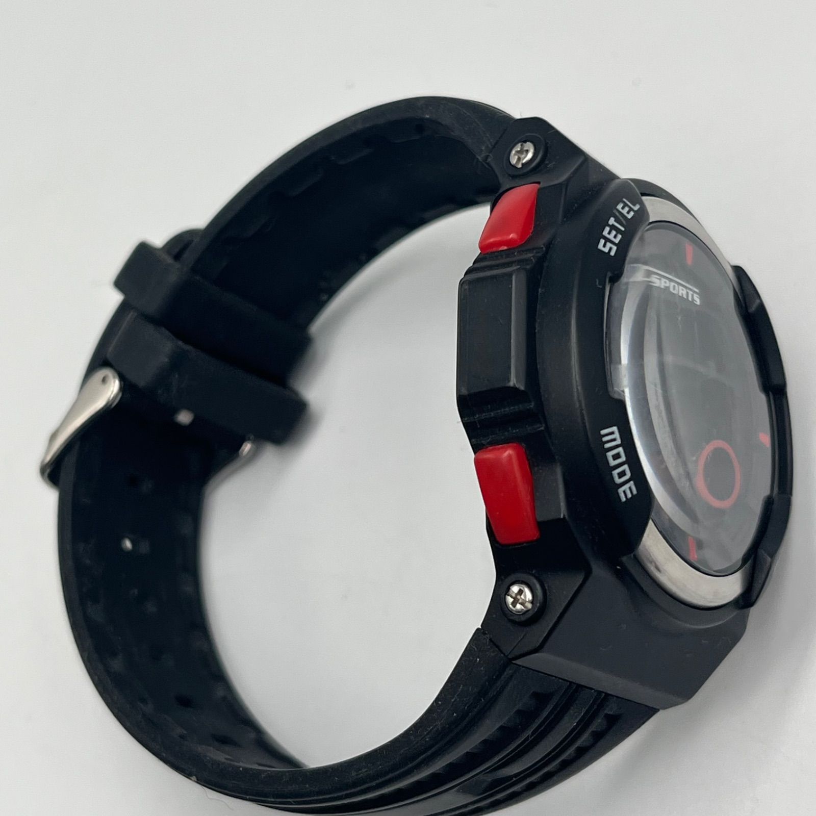 ◼︎T-SPORTS ティースポーツ デジタル腕時計 TS-D058 ブラック×レッド 