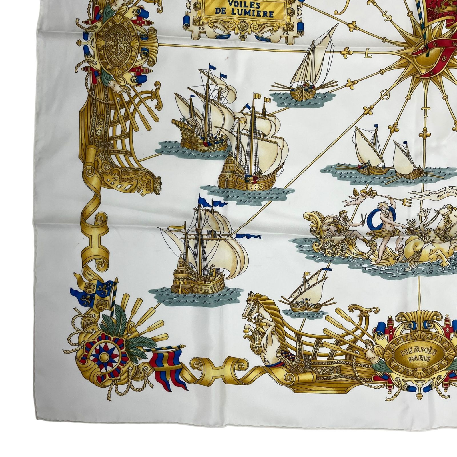 極美品 HERMES エルメス カレ90 シルク スカーフ VOILES DE LUMIERE 光