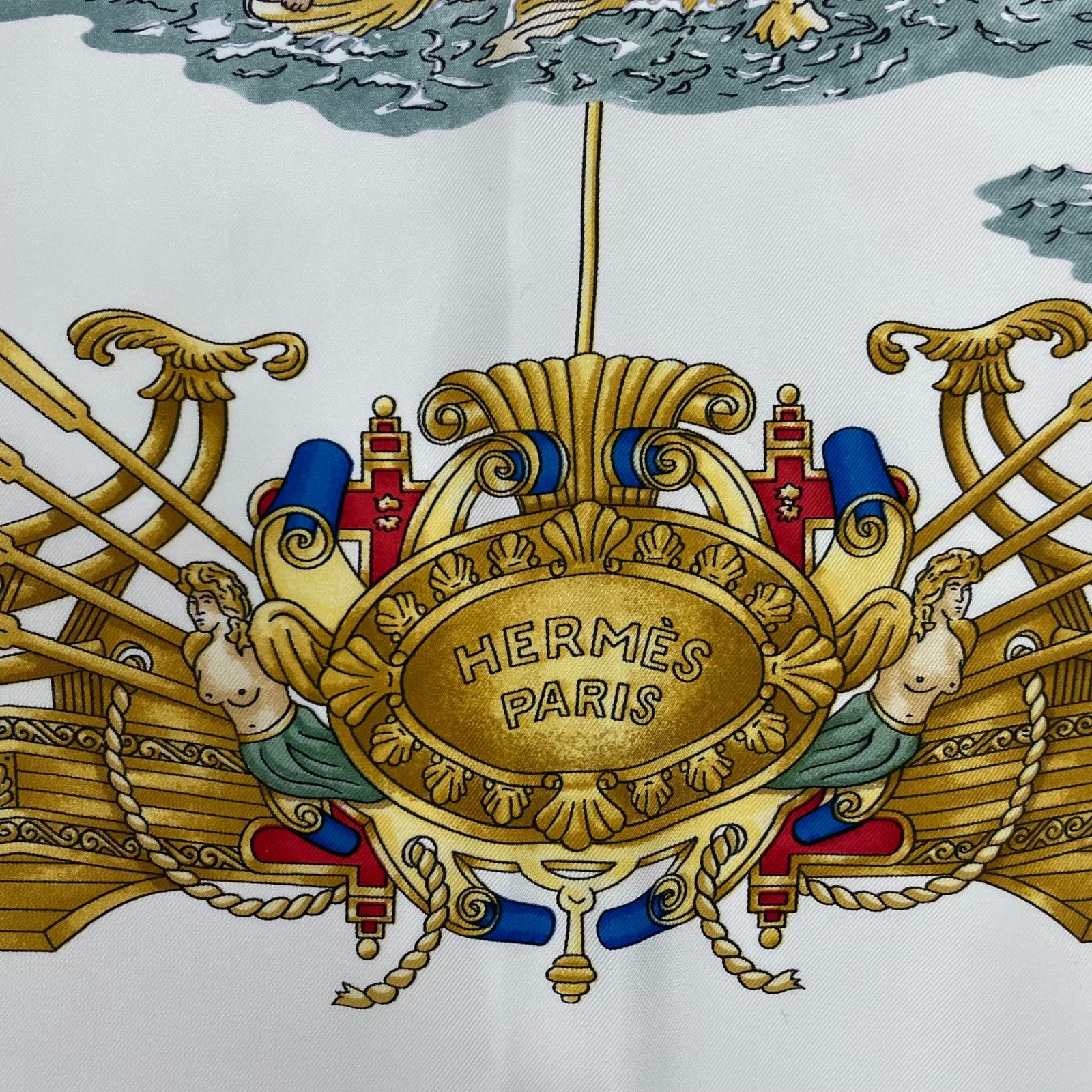 極美品 HERMES エルメス カレ90 シルク スカーフ VOILES DE LUMIERE 光