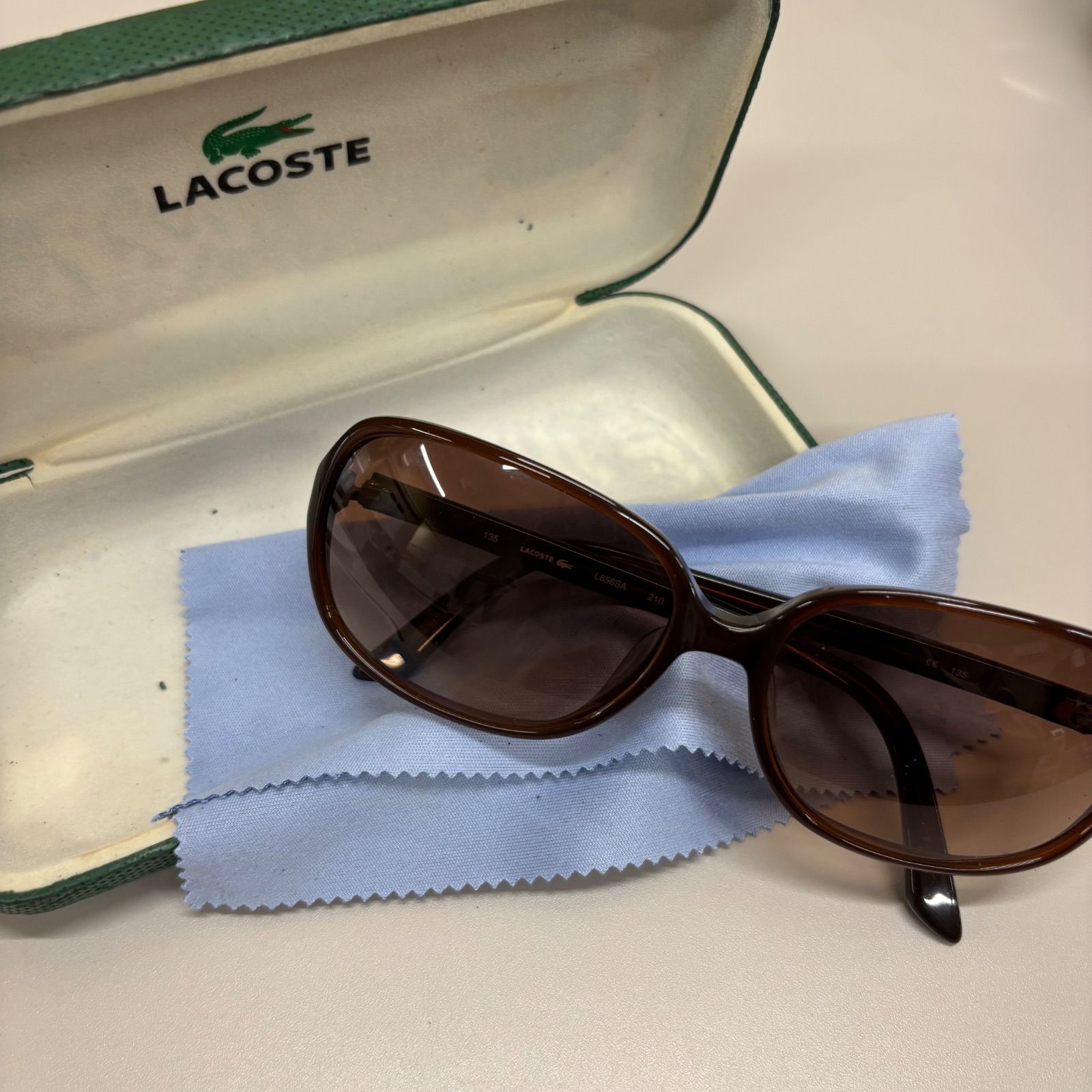 ◎ LACOSTE ラコステ サングラス ブラウン ケース付き 正規品 - メルカリ