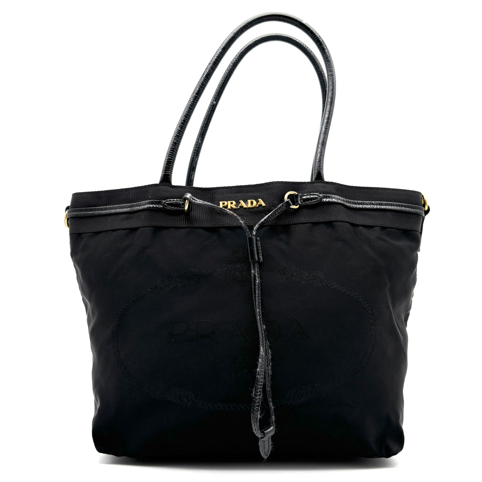 プラダ　バックパック　ロゴジャガード 美品・正規品 PRADA プラダ トートバッグ ハンドバッグ ジャガード