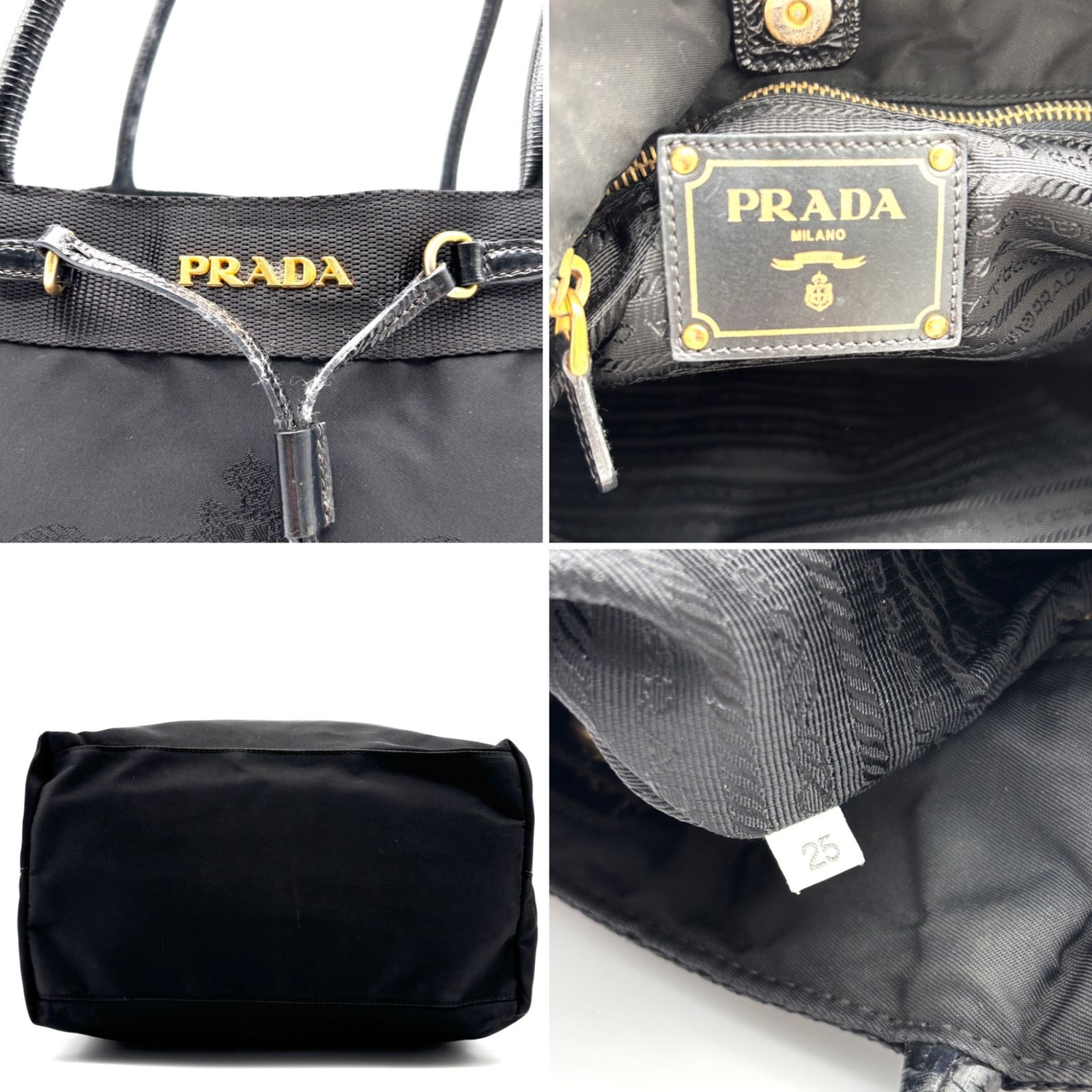 美品・正規品 PRADA プラダ トートバッグ ハンドバッグ ジャガード