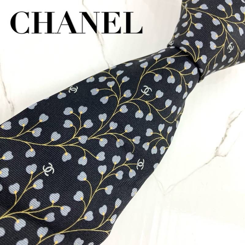 CHANEL ココマーク コンパス柄 希少 ネクタイ チェーン付 ハイブラ