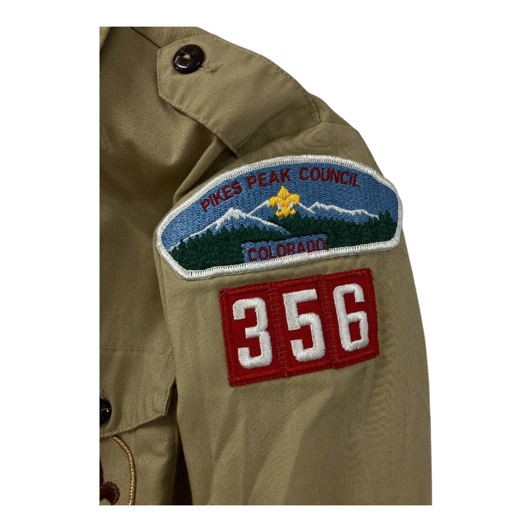 USA製 ボーイスカウト ワークシャツ 薄茶 ベージュ 古着 アメリカ製