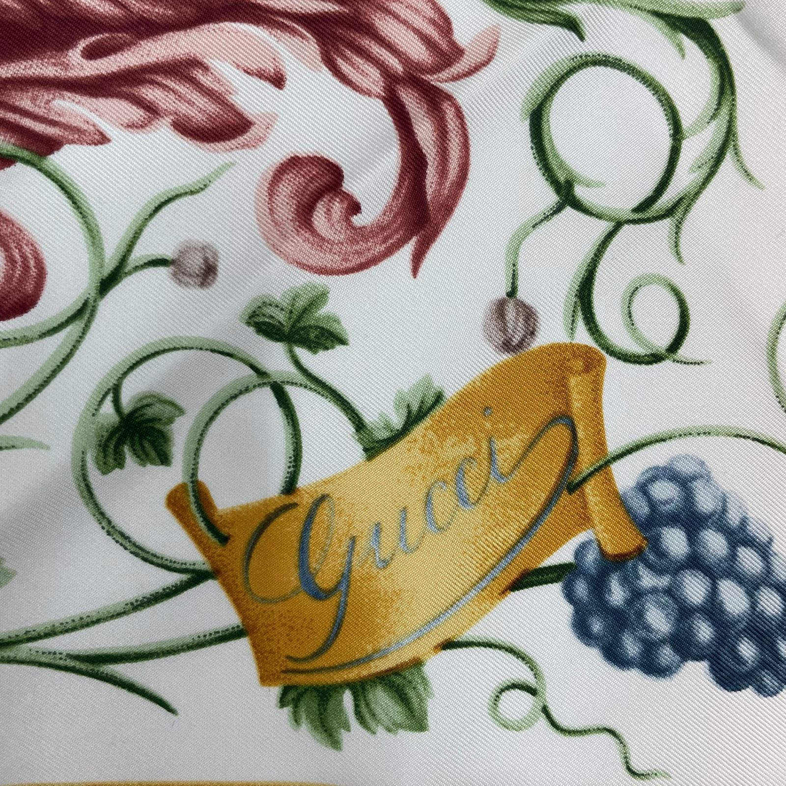 新品同様 GUCCI グッチ スカーフ シルク 大判 花柄 壺 マルチカラー