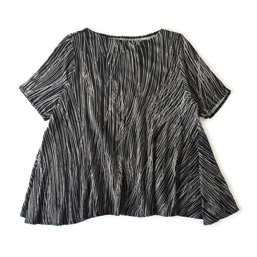 WA26179 Jurgen Lehl ヨーガンレール 総柄 半袖 フレア カットソー