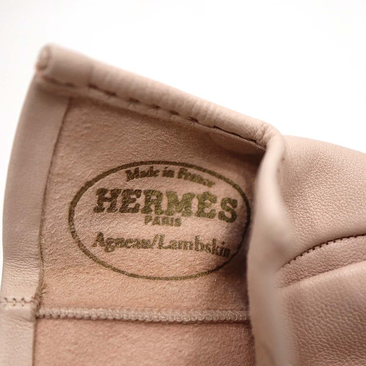 エルメス　レディースカシミヤグローブ　レザーパイピング　Ｌサイズ エルメス レディースカシミヤグローブ レザーパイピング Lサイズ