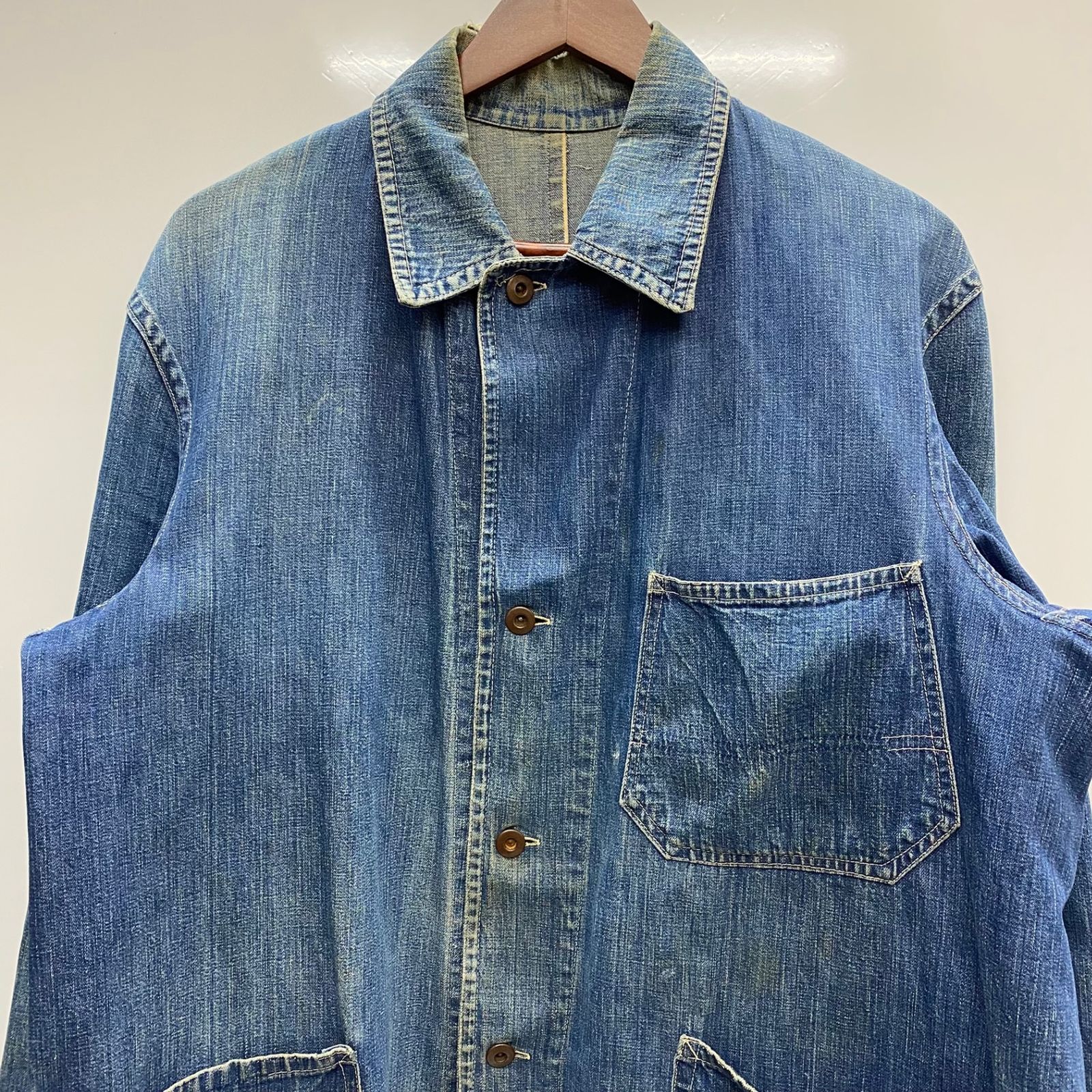 ヴィンテージ vintage 40's 大戦カバーオール ドーナツボタン 3つ