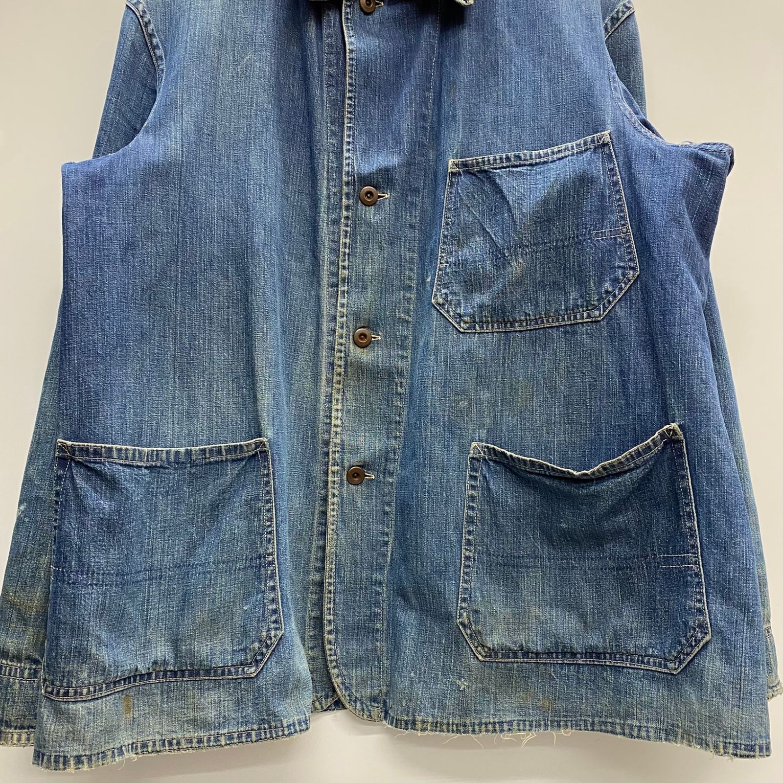 ヴィンテージ vintage 40's 大戦カバーオール ドーナツボタン 3つ