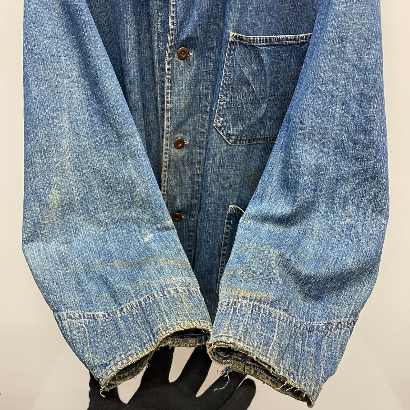 ヴィンテージ vintage 40's 大戦カバーオール ドーナツボタン 3つ