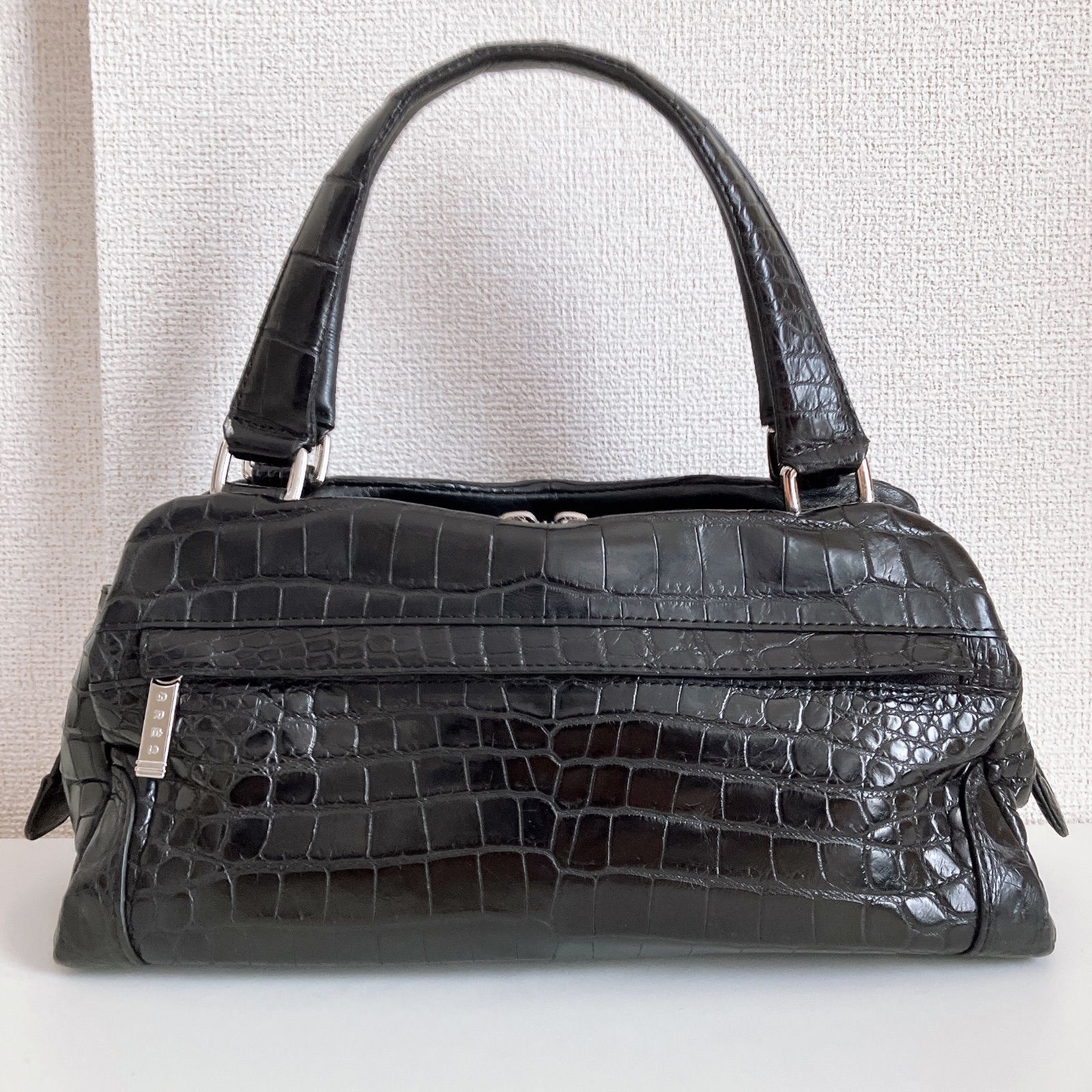 GRES グレ クロコダイル型押し ブラック 2way バッグ - メルカリ