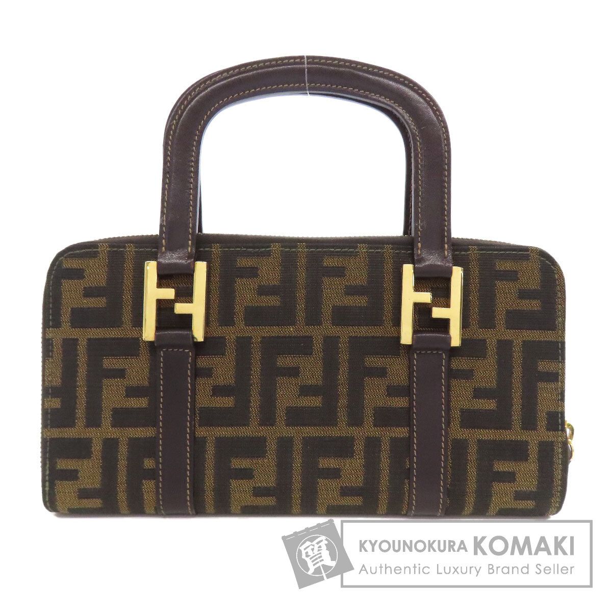 FENDI フェンディ ズッカ柄 ハンドバッグ キャンバス レディース [中古