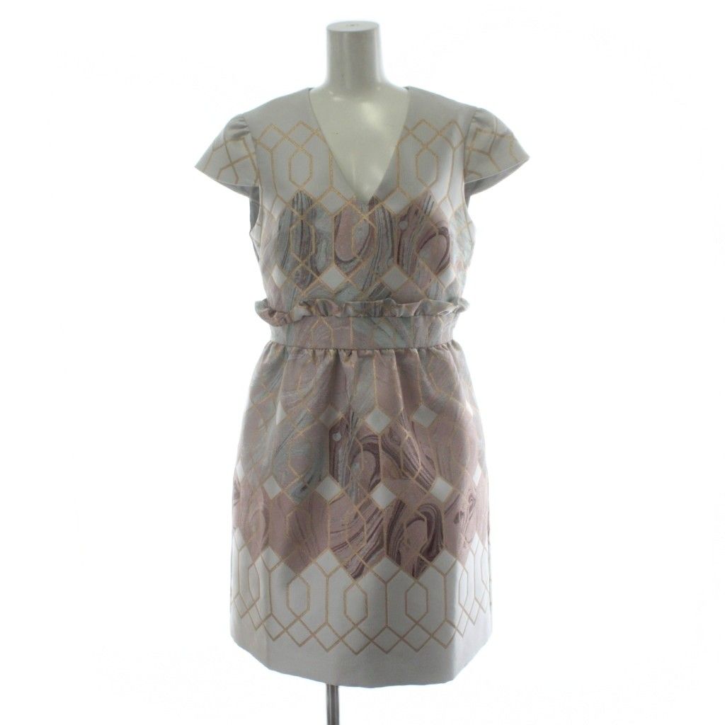 テッドベーカー TED BAKER ジャガードドレス ワンピース 2 ライト